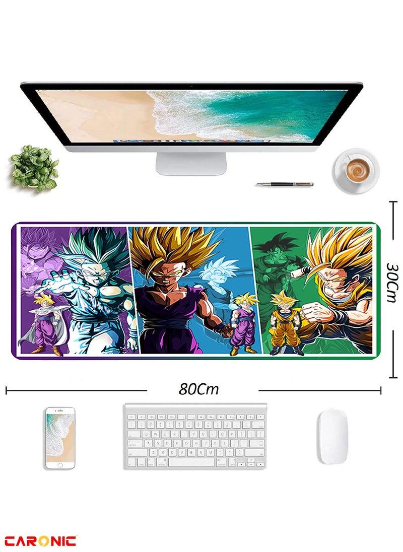 CARONIC Large Gaming Mouse Pad with Superior Micro Weave Cloth Extended Desk Mousepad with Stitched Edges Non-Slip Base Water Resist Keyboard Pad For Gamer And Office Home DBZ 420  - Image 3