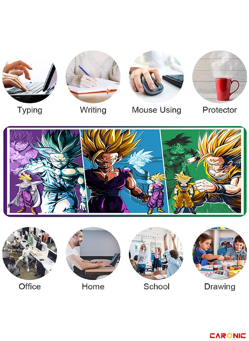CARONIC Large Gaming Mouse Pad with Superior Micro Weave Cloth Extended Desk Mousepad with Stitched Edges Non-Slip Base Water Resist Keyboard Pad For Gamer And Office Home DBZ 420  - Image 2