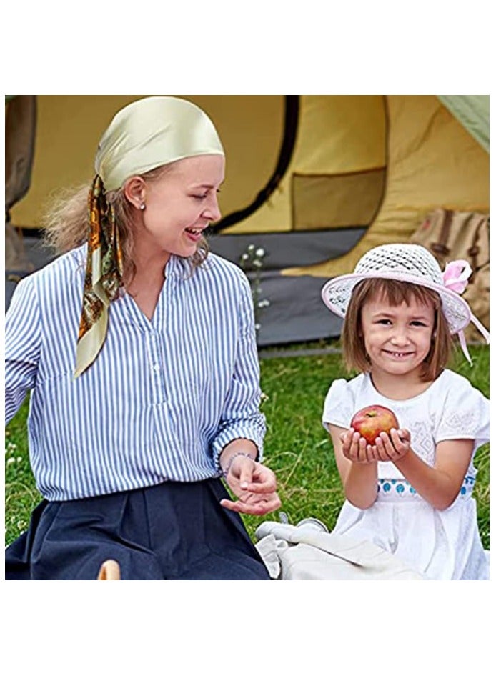 Large Satin Head Scarves 35” Square Silk Feel Hair Bandanas Stylish Neckerchiefs Fashion Accessories for Women 4 Pack (Vintage Collection) - Image 5