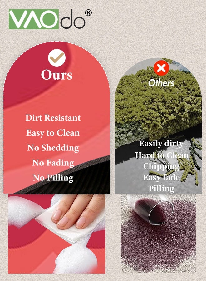 VAOdo Love Shape Bath Mat, Bathroom Rug, Non-Slip Soft Shower Rug, Rapid Water Absorption Shower Mat, Washable Absorbent for Living Room Bedroom Bathroom Office 90*90CM - Image 4