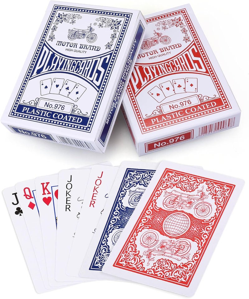 LotFancy Playing Cards, 2 Pack, Decks of Cards, Poker Size Standard Index, for Blackjack, Euchre, Canasta Card Game, Casino Grade Poker Cards, Blue and Red - Image 1