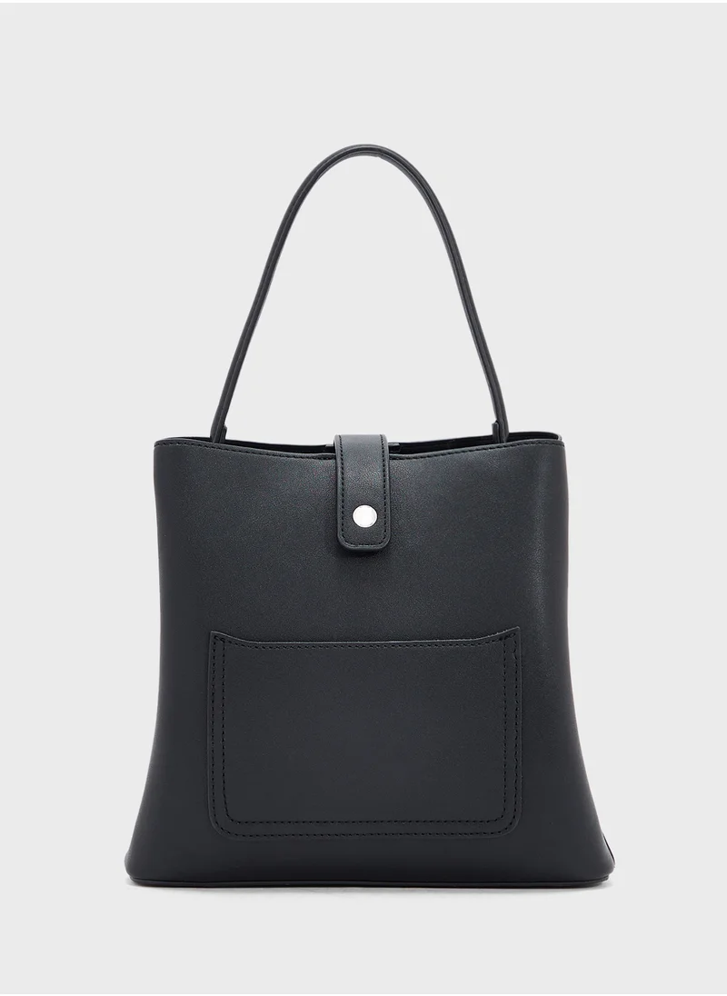 ايلا Metal Closure Detail Minimalist Satchel Bag