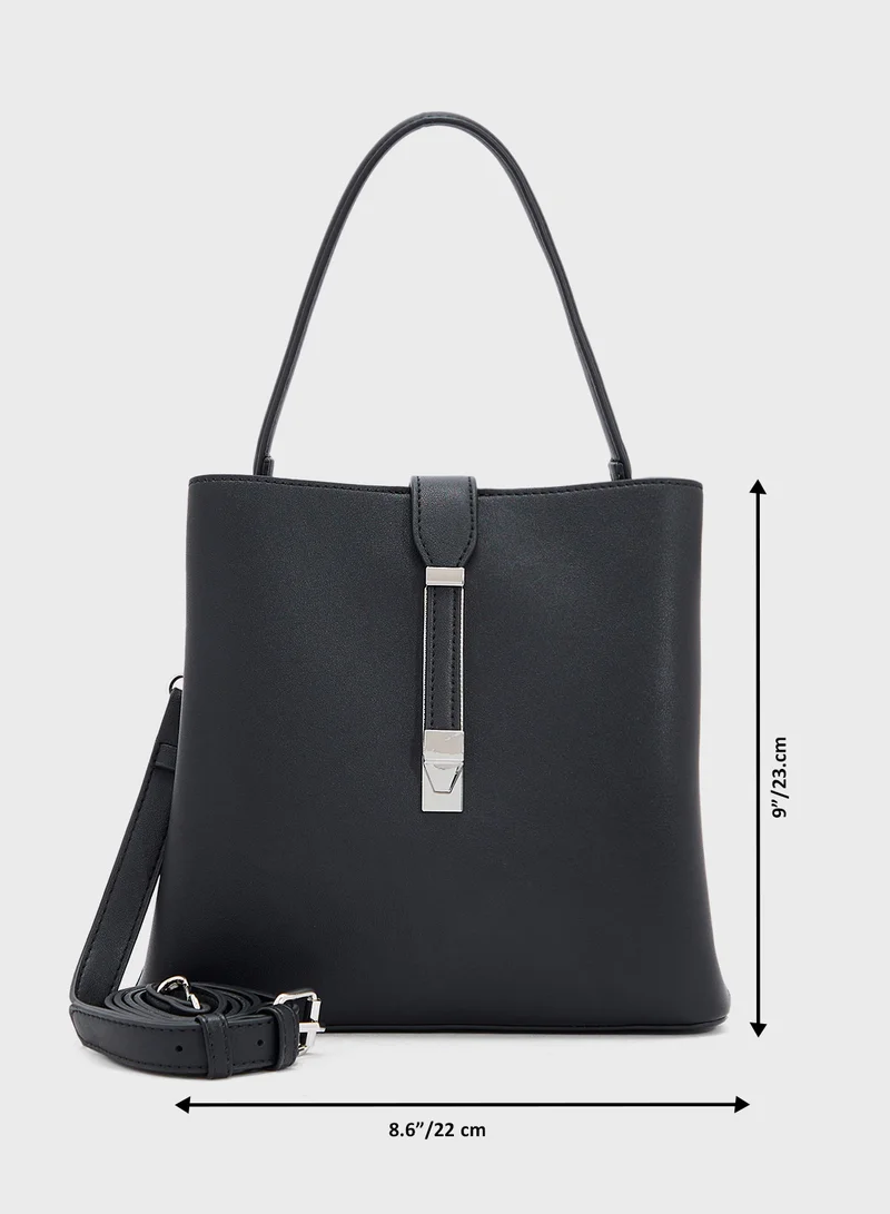 ELLA Metal Closure Detail Minimalist Satchel Bag