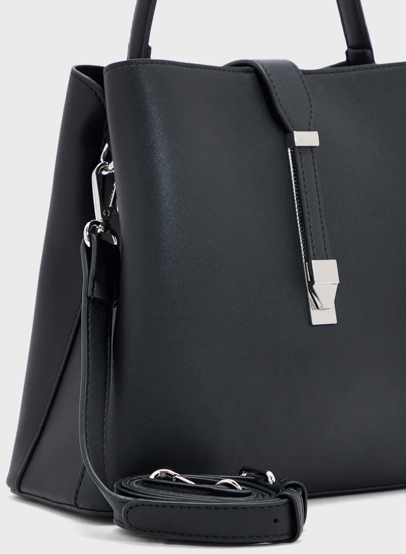 ELLA Metal Closure Detail Minimalist Satchel Bag