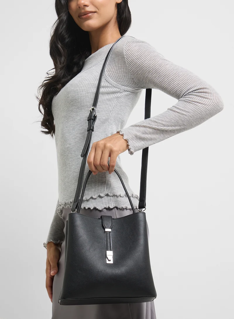 ELLA Metal Closure Detail Minimalist Satchel Bag