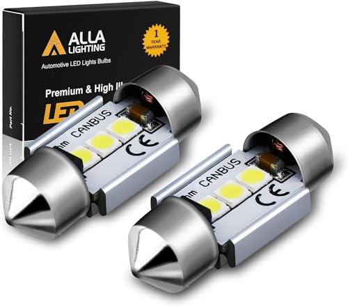 Alla Lighting 31mm DE3021 DE3022 7065 LED Festoon Bulbs 6000K Xenon White DE3175 CANBus Interior Dome Map Trunk Step Courtesy Lights Lamps