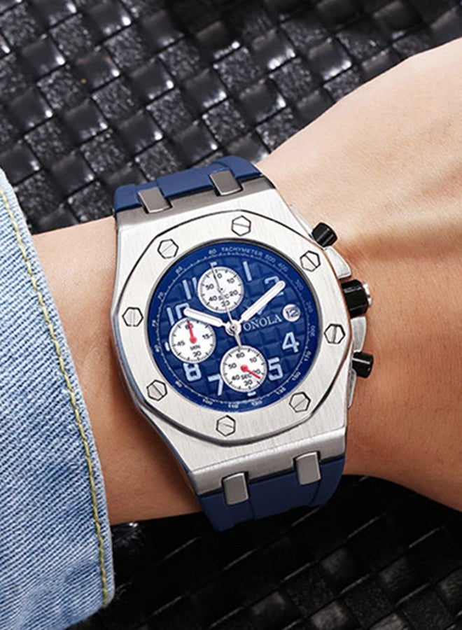 ONOLA Men's Alloy Chronograph Wrist Watch J4231-1-KM - 42 mm - Blue - Image 2