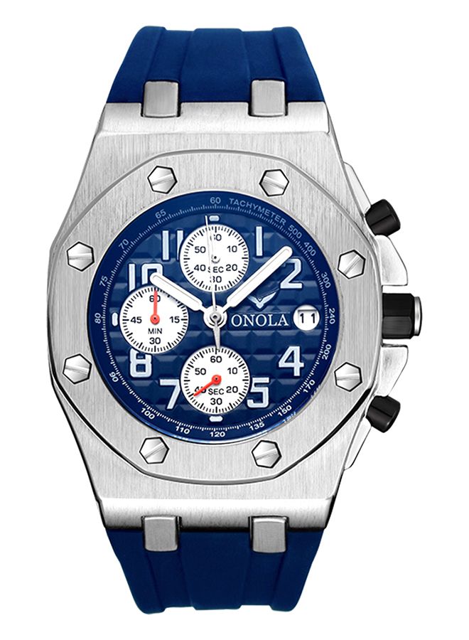 ONOLA Men's Alloy Chronograph Wrist Watch J4231-1-KM - 42 mm - Blue - Image 1