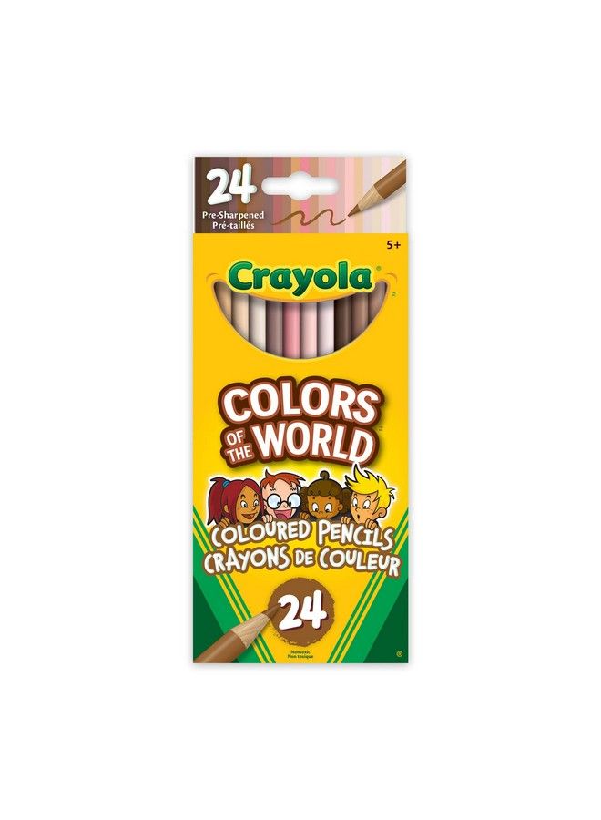 Crayola Colours Of The World Colouring Pencils Assorted Colours (Pack Of 24) ; Colours That Represent Skin Tones From Around The World ; Ideal For Kids Aged 3+ - Image 2