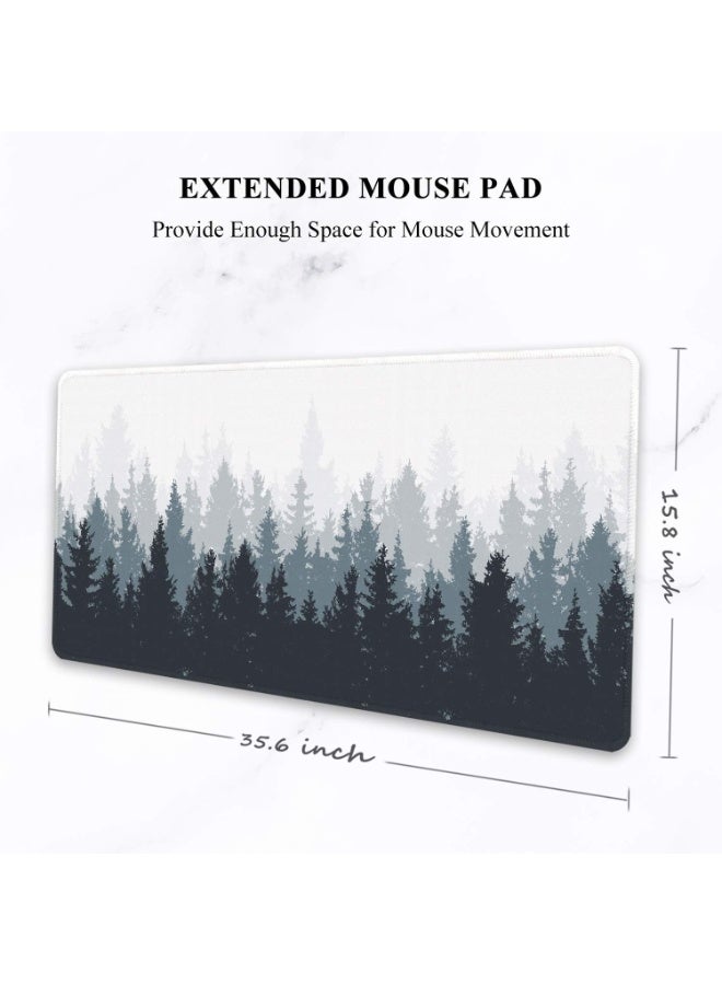 Gaming Mouse Pad XXL, 900 x 400MM Extended Large Mousepad,Big Computer Keyboard Desk Pad, Waterproof Mouse Mat with Stitched Edges and Non-Slip Base for Office Home Gaming (Froest) - Image 2