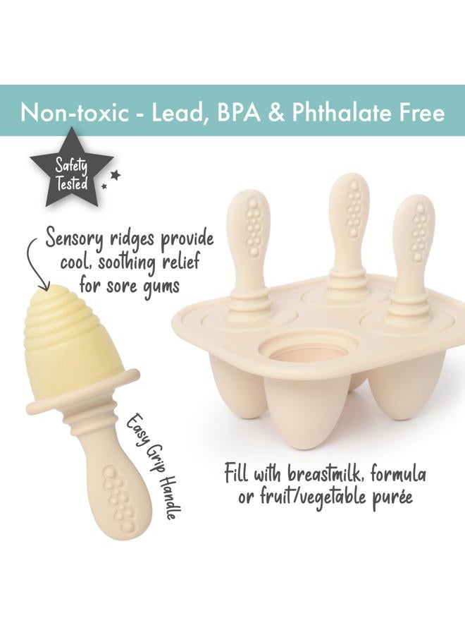 PrimaStella Silicone Petite Pops - Baby Popsicle Mold - BPA Free - Dishwasher Safe - 4 months+ (Oat Teether Pops) - Image 2