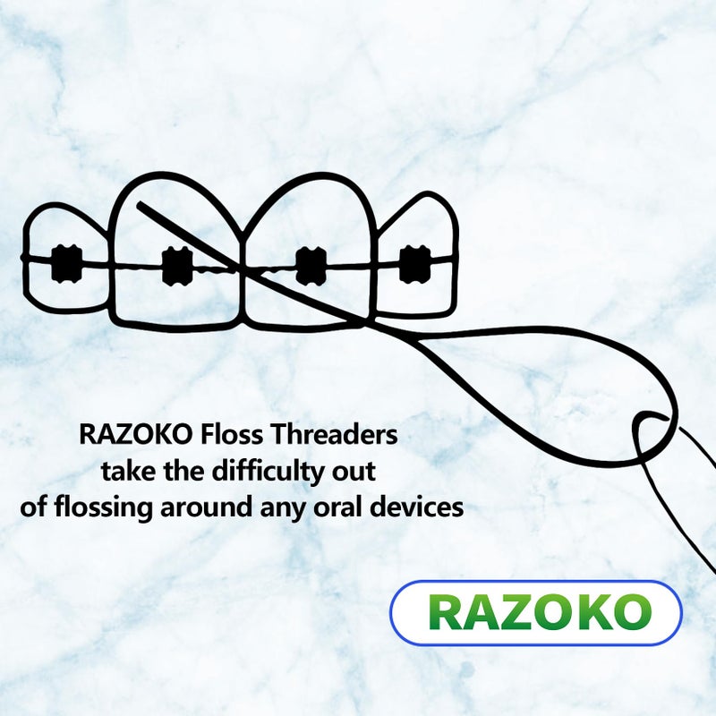 RAZOKO Floss Threaders | Dental Floss Threaders for Braces, Bridges, and Implants |210PCS (Pack of 3) - Image 4