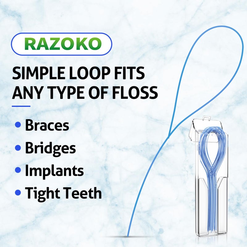 RAZOKO Floss Threaders | Dental Floss Threaders for Braces, Bridges, and Implants |210PCS (Pack of 3) - Image 3