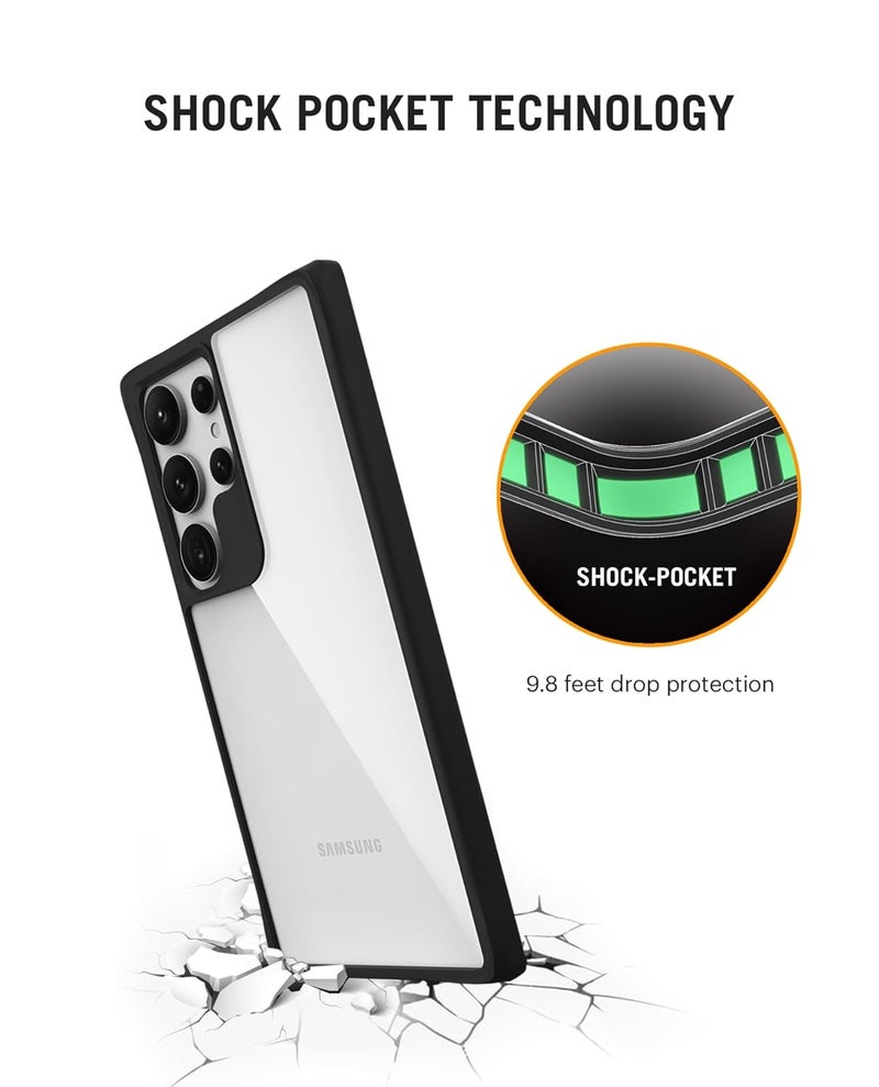 Daily Objects Case for Samsung Galaxy S24 Ultra, Drop Protection Polycarbonate Black Hybrid Slim Shockproof Back Cover - Image 2