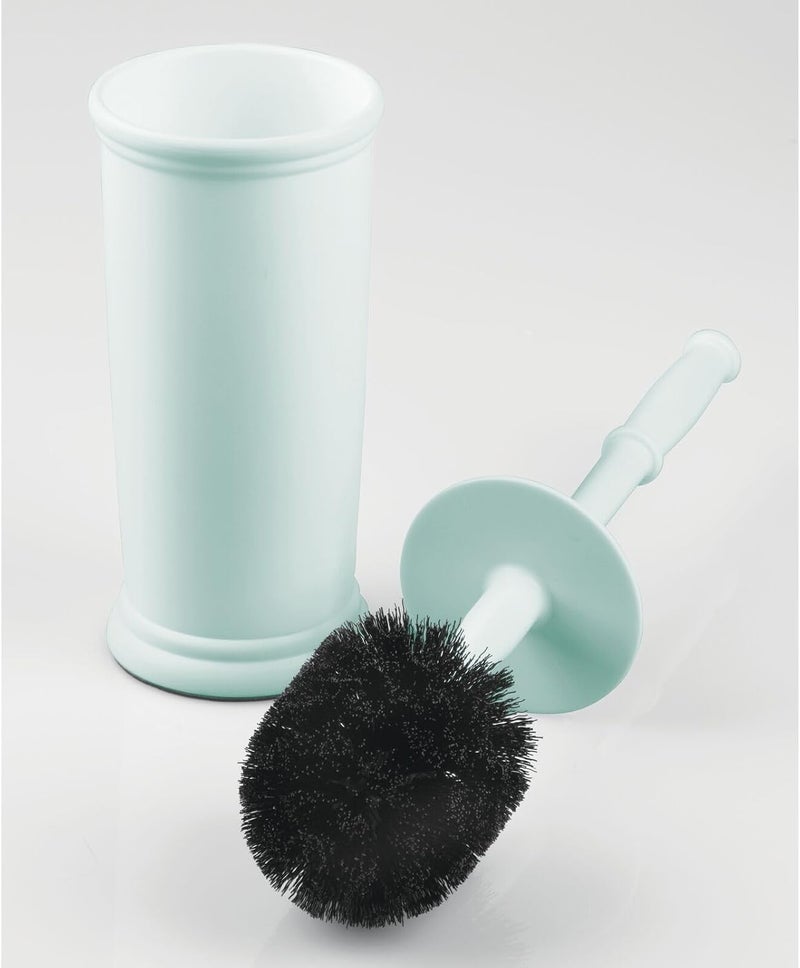 mDesign Toilet Bowl Brush and Holder - Covered Bathroom Toilet Brush - Standing Toilet Bowl Scrubber in Modern Holder - Space Saving, Deep Cleaning Brush for Toilet - Hyde Collection - Mint Green - Image 5