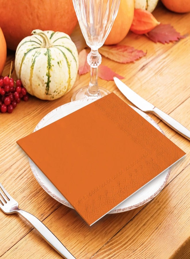 Whaline مناديل كوكتيل بألوان الخريف من واهلين 120 قطعة، بني، برتقالي، أخضر، مناديل ورقية للغداء، 2 طبقة لعيد الشكر، ديكور طاولة حفلة منزلية، 6 ألوان - Image 4