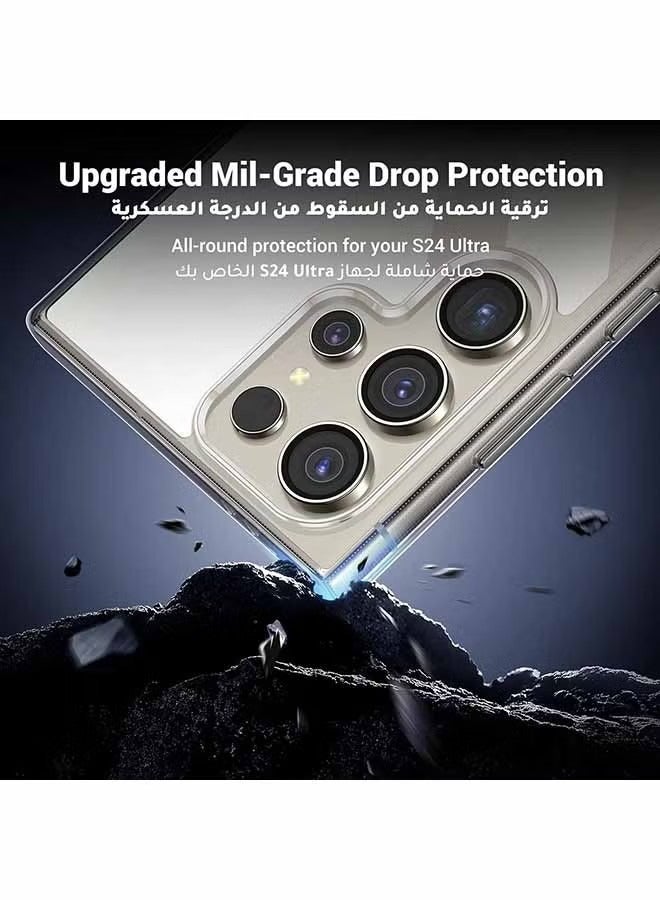 Samsung Galaxy S24 Ultra Case Cover 6.8 Inch, Effectively Delays Yellowing Case, Shockproof Bumper Protective Phone Cover, Full Coverage Drop Protection Case, Anti-Scratch Back Cover Clear - Image 3