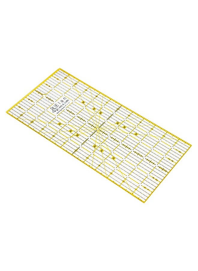 Elan Patchwork Ruler, Quilting Rulers, Imperial Ruler, Acrylic Ruler, Sewing Ruler for Quilting Supplies, Patchwork Square, Transparent Ruler, Quilting Accessories (12" x 6") - Image 2