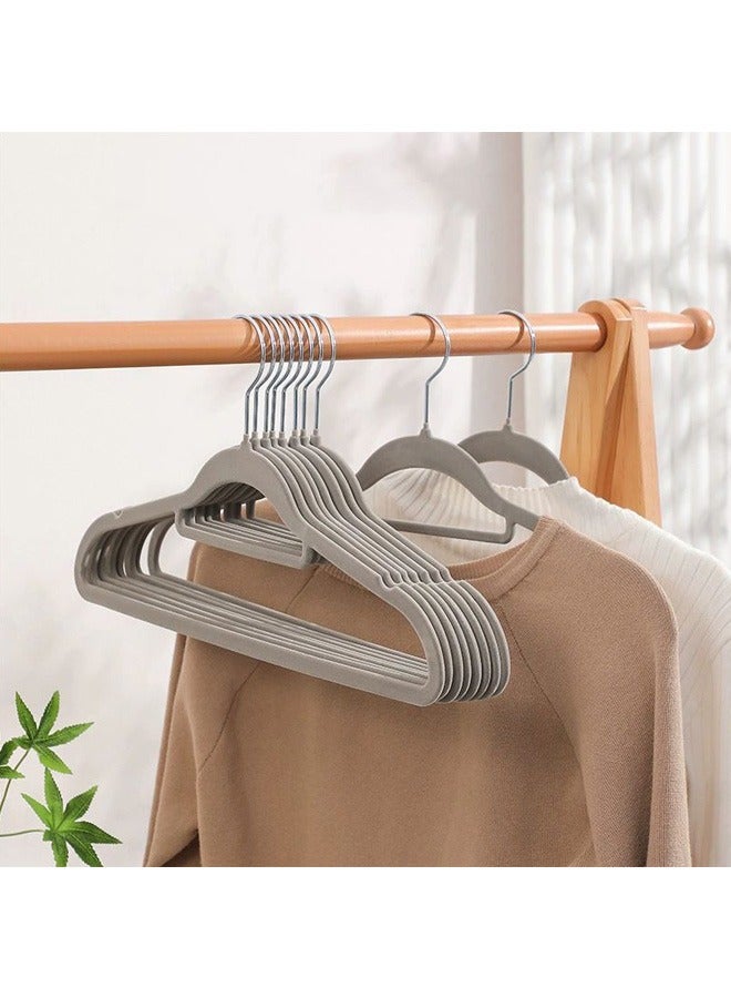 بلومنغ تايم 50 قطعة من عدم الانزلاق سلس المخملية رف ملابس مجموعة ، 360 درجة الدورية المخملية شماعات ، عدم الانزلاق سميكة الحاملة تصميم ، الفضاء إنقاذ خزانة التخزين ، رمادي - Image 1