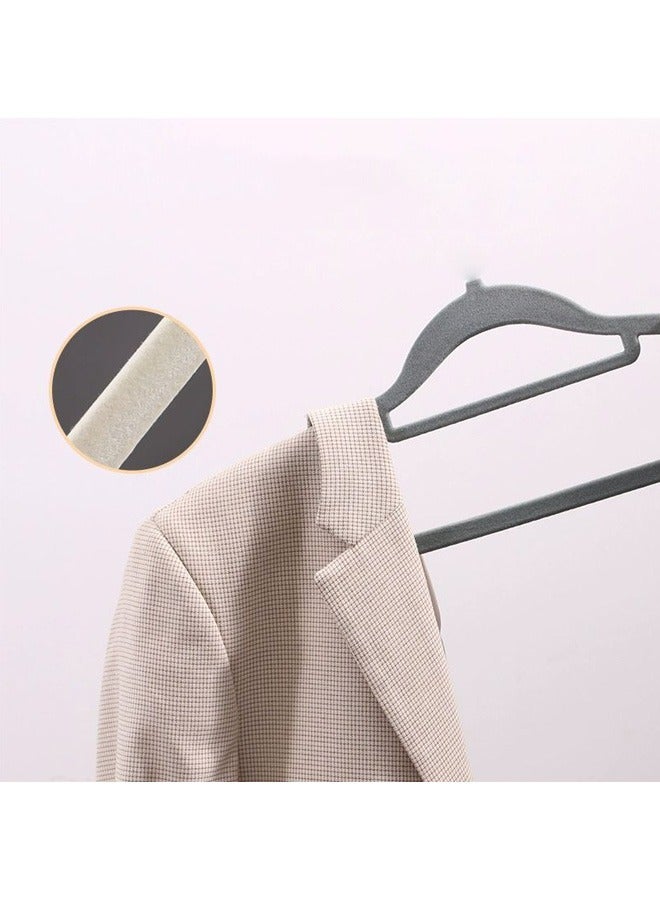 بلومنغ تايم 50 قطعة من عدم الانزلاق سلس المخملية رف ملابس مجموعة ، 360 درجة الدورية المخملية شماعات ، عدم الانزلاق سميكة الحاملة تصميم ، الفضاء إنقاذ خزانة التخزين ، رمادي - Image 2