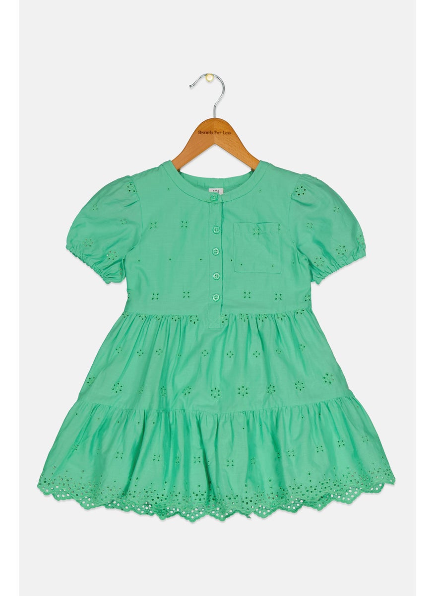 GAP Toddlers Girl Embroidered Pull Over Dress, Light Green  - Image 1