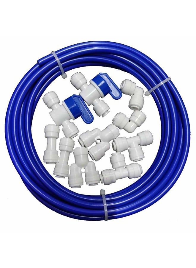 Malida 1/4 inch O.D. Length 32.8ft(10 meters) RO Water Tubing, Hose Pipe for RO Water purifiers System,+ 1/4 O.D quick connector 10pcs - Image 1