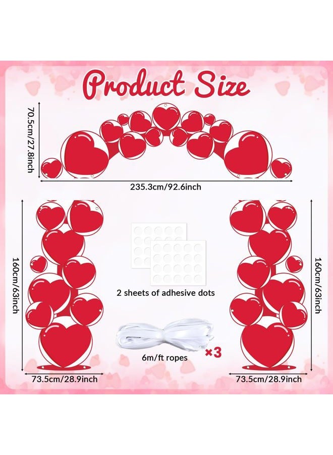 Wiooffen 3Pcs Valentine's Day Door Banner Decoration Love Heart Banner Decoration Happy Valentine's Day Hanging Welcome Sign Valentine Door Cover Porch Sign for Home Party School Office Indoor Outdoor Decor - Image 2