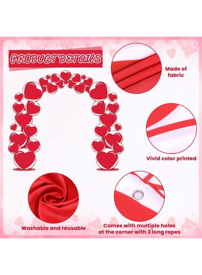Wiooffen 3Pcs Valentine's Day Door Banner Decoration Love Heart Banner Decoration Happy Valentine's Day Hanging Welcome Sign Valentine Door Cover Porch Sign for Home Party School Office Indoor Outdoor Decor - Image 3