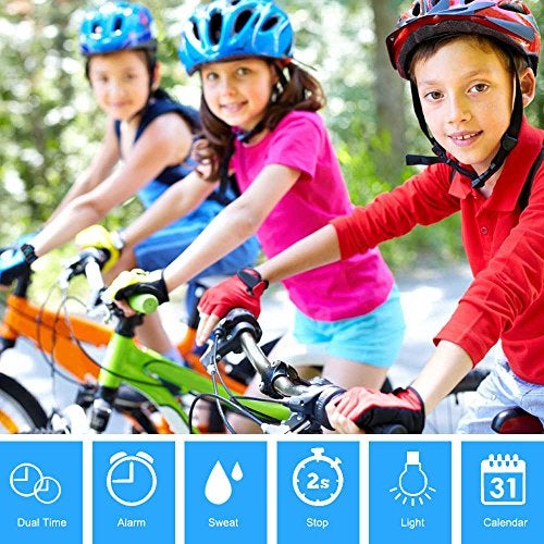 Cofuo Kids Watches Boys for 5-12 Year Old, Analog-Digital Sports Waterproof Watch, Unisex, PU Resin Band, Blue - Image 2