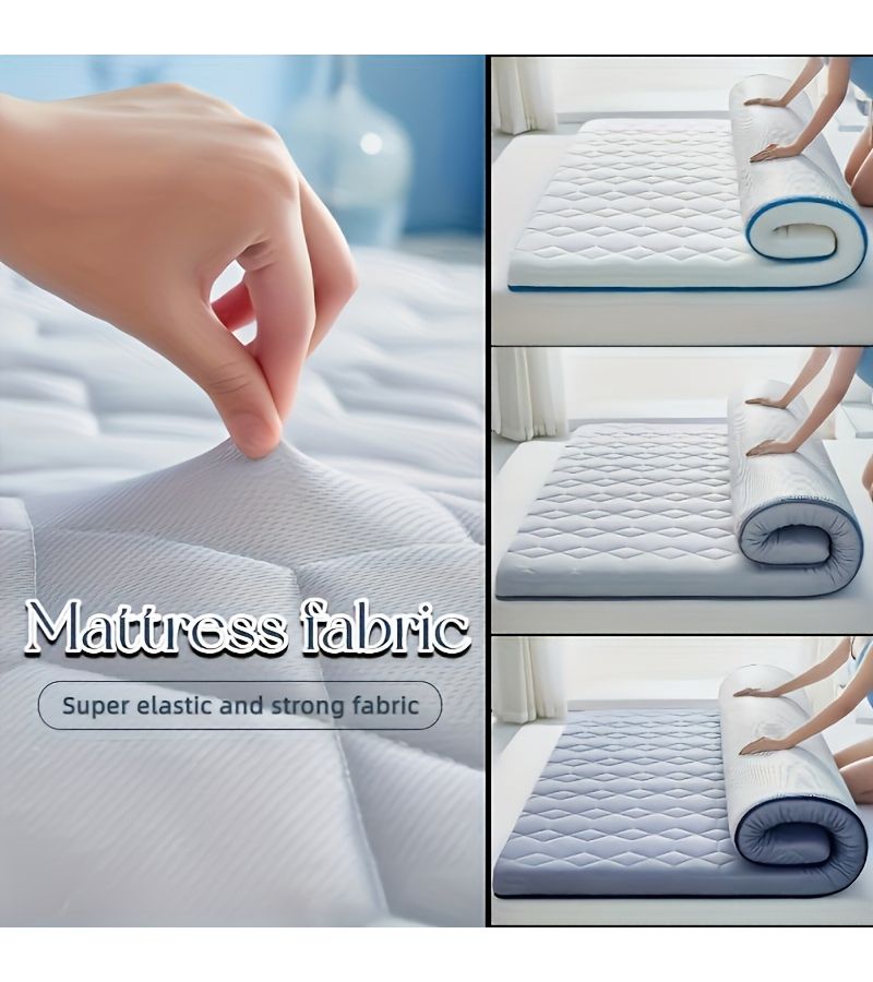Premium White Square Thin Mattress 1 18 1 97 Inch Ultra Thin Non Toxic Breathable Sweat Resistant Easy To Clean Suitable For Bedroom And Tatami Belt Style Fixing Portable For Office Naps High Value For Money 150x190 Size - Image 1
