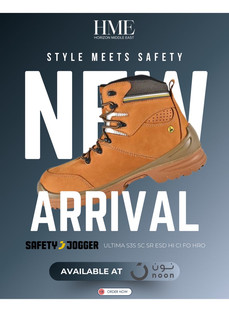 SAFETY JOGGER ULTIMA MENS SAFETY SHOES IMPORTED PREMIUM GENUINE HORSE LEATHER HEAVY DUTY  S3S SC SR ESD HI CI FO HRO - Image 1