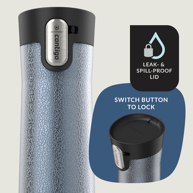 Contigo كونتيغو® أوتوسيل® ويست لووب كوب سفر معزول بالفراغ من الفولاذ المقاوم للصدأ مع غطاء سهل التنظيف، 24 أونصة، كريستال لايكسايد - Image 2