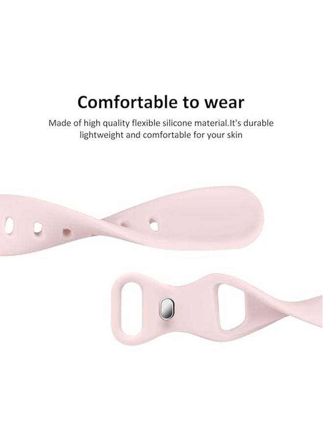 Waterproof Soft Silicone Sport Watch Band Compatible with Apple Watch 42mm 44mm 45mm 49mm Replacement Strap for iWatch Series Ultra Ultra2 9 8 7 6 5 4 3 2 1 SE Grey Pink - Image 3