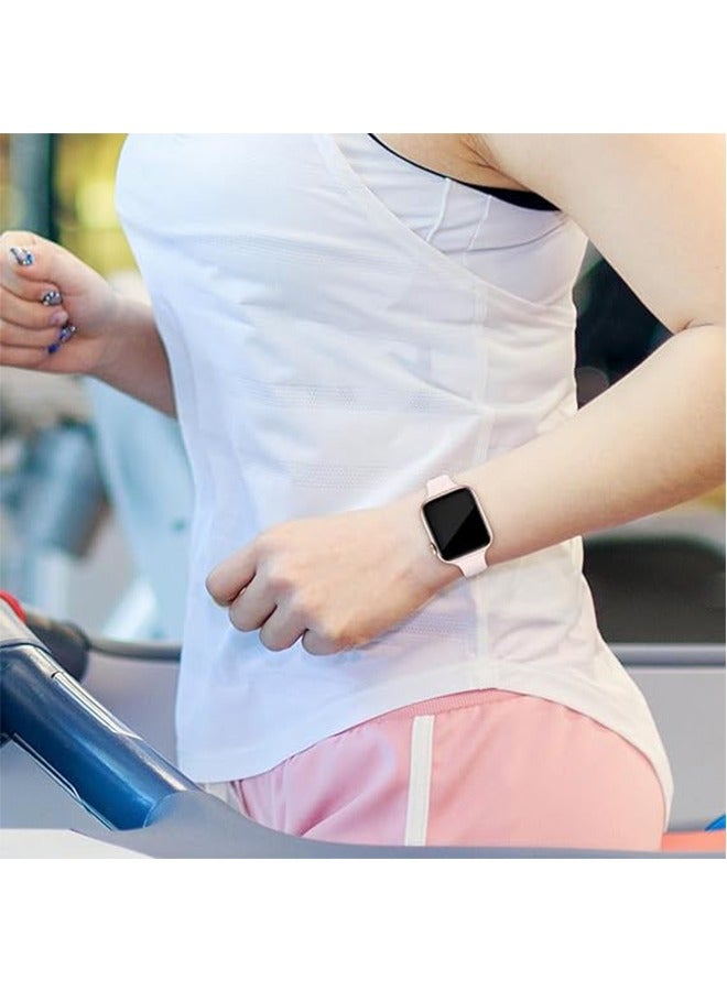 Waterproof Soft Silicone Sport Watch Band Compatible with Apple Watch 42mm 44mm 45mm 49mm Replacement Strap for iWatch Series Ultra Ultra2 9 8 7 6 5 4 3 2 1 SE Grey Pink - Image 4