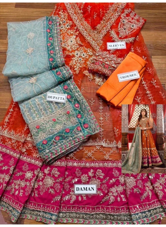 Net Frock With Satin Silk Trouser SF-W25 - Image 3