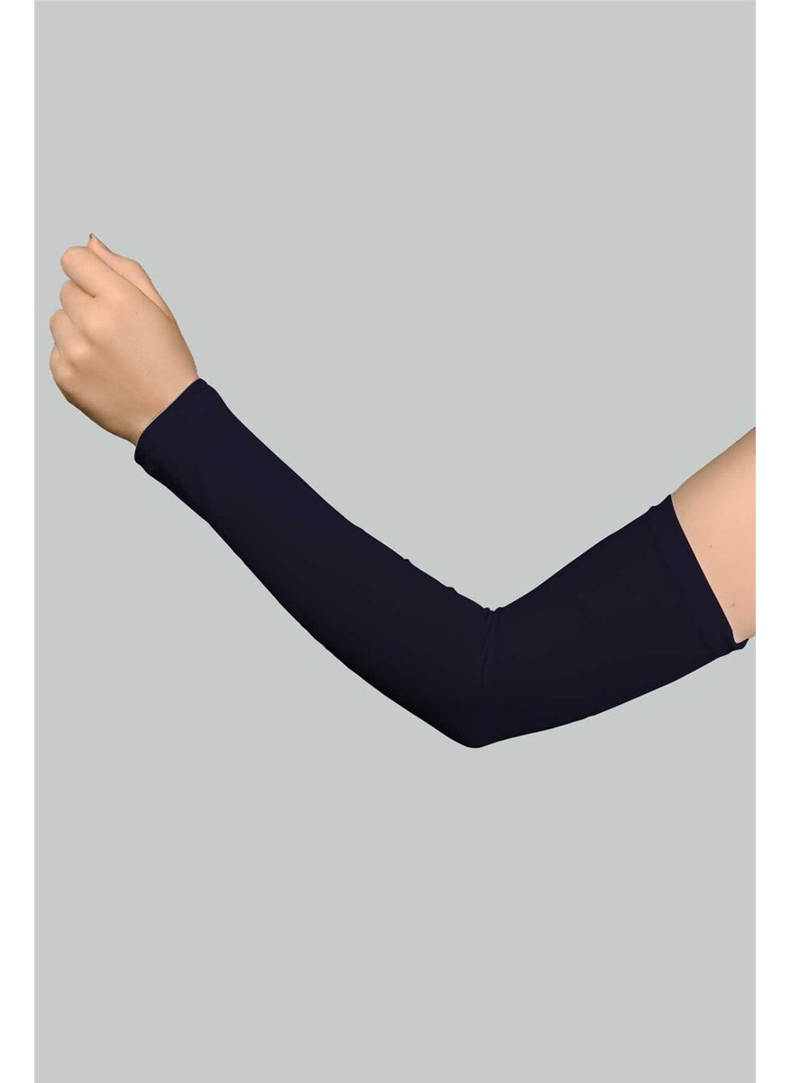 Altobeh Practical Hijab Sleeve Combed Cotton Prayer Sleeve Plain - Navy Blue 