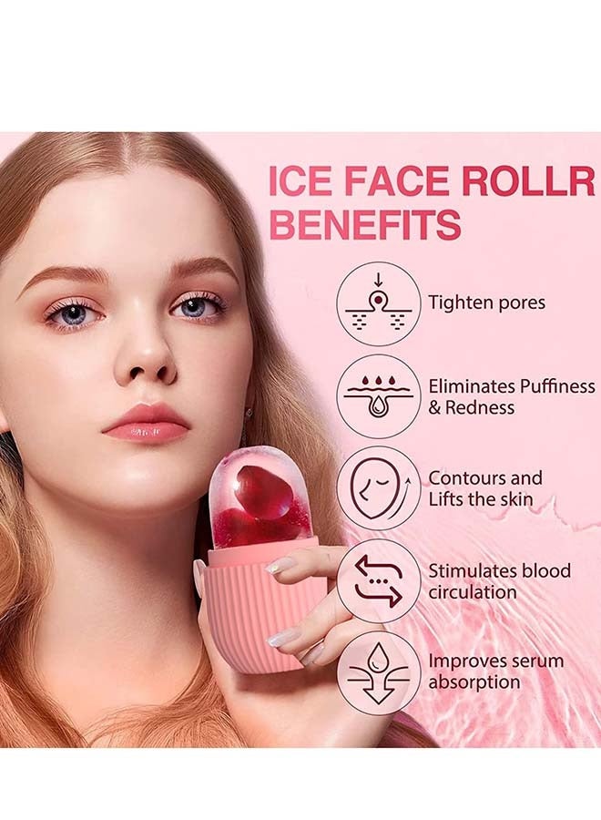 إسكدنيا بكرات الثلج للوجه، التدليك الجميل للوجه، المكعب المتوهج للوجه، أدوات العناية بالبشرة لتجاعيد العين، تخفيف انتفاخ أينكن (بني) - Image 5