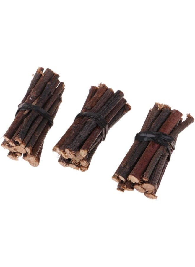 silvercnc 3 Kits Miniature Firewood Wood Stick 1/12 Dolls House Room Life Scenes Decor  - Image 1
