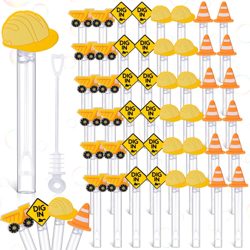 Silipull 48 Pcs 42 Mini Bubble Wands Bubbles Party Favors Birthday Party Supplies Favor Decorations for Gift Back to School Goodie Bag Contains LiquidConstruction - Image 3
