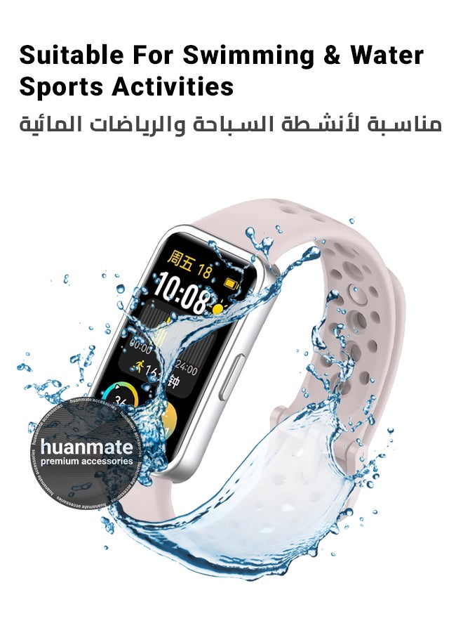 هووانميت - سوار بديل لساعة هواوي باند 9 - مصنوع من سيليكون ناعم عالي الجودة، خفيف الوزن، أنيق ومتين - سهل التركيب - حزام بديل لساعة هواوي باند 9 - Image 1