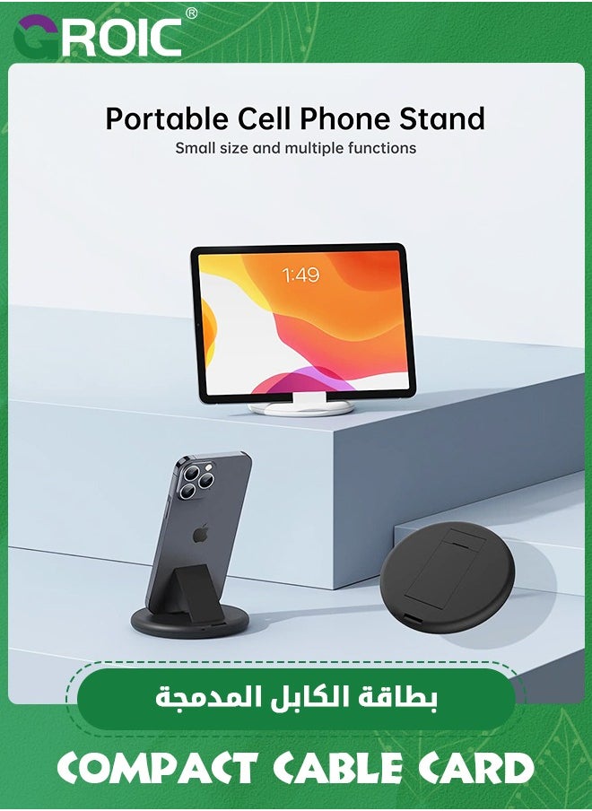 GROIC Black Multifunctional Compact Cable Card, Portable Storage Box with USB A/Type C/Micro USB/Light USB Adapter Kit, PD 60W Charging and Data Transfer Cable Kit, Sim Card Tray Eject Tool and Slots  - Image 5