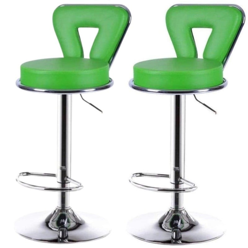 FURNITURE FIRST Imported 360 Degree Swivel Leather Barstool High Chair for Counter Bar Stools Bar Chairs for Kitchen Adjustable Height Pack of 2 Style Artisan Green