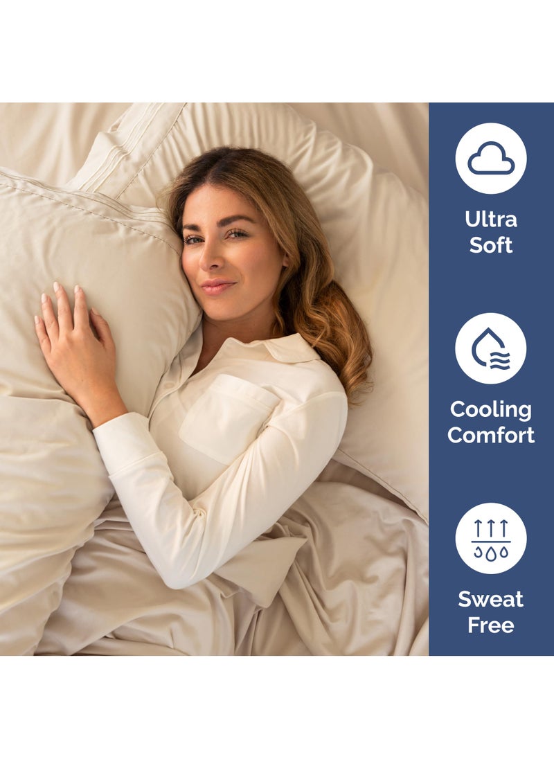 Extra Deep Split King Sheet Set - 7 Piece Breathable & Cooling Sheets - Hotel Luxury Bed Sheets Set - Easy & Secure Fit - Soft  Wrinkle Free & Comfy Sheets Set - Wheat Sheet Set w/Extra Deep Pockets