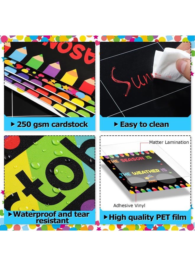 Tenare Calendar Bulletin Board Set, Calendar Seasons Weather Chart CTP Bulletin Board and Classroom Display with Stickers for School Classroom Bedroom Wall Decoration (Colorful Style) - Image 4
