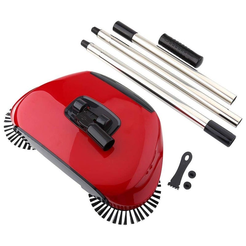 Emndr Rotating Brush Spin Hand Push Broom Sweeper Dust Collector Floor Surface Cleaning Mop - Image 1