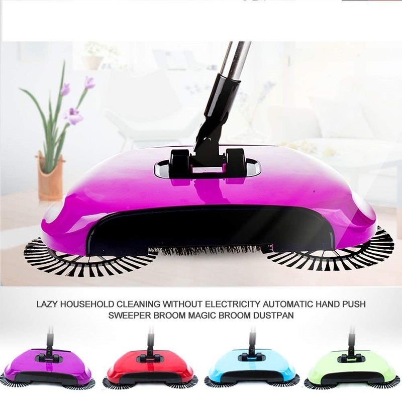 Emndr Rotating Brush Spin Hand Push Broom Sweeper Dust Collector Floor Surface Cleaning Mop - Image 4