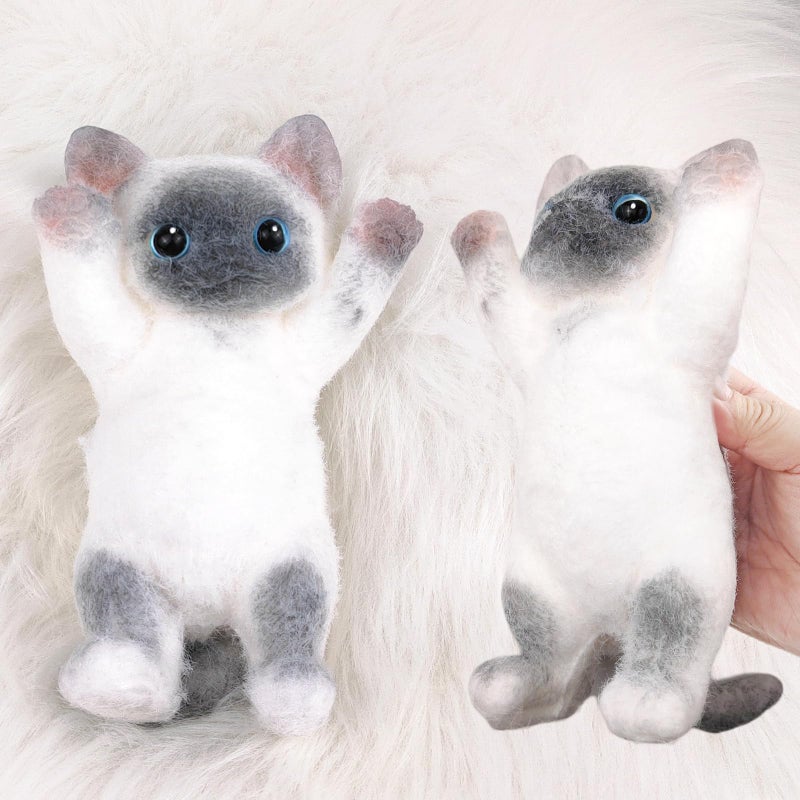 QOUXZ Big Hand Painted Cat Squishy Toysï¼ŒLarge Cute Ultra Soft Kitty Squeeze Fidget Toys for Stress Relief ,Kawaii Squishies Sticky Animal Toys for Adults Kids,Decompression Sensory Balls Toys for Autism - Image 1