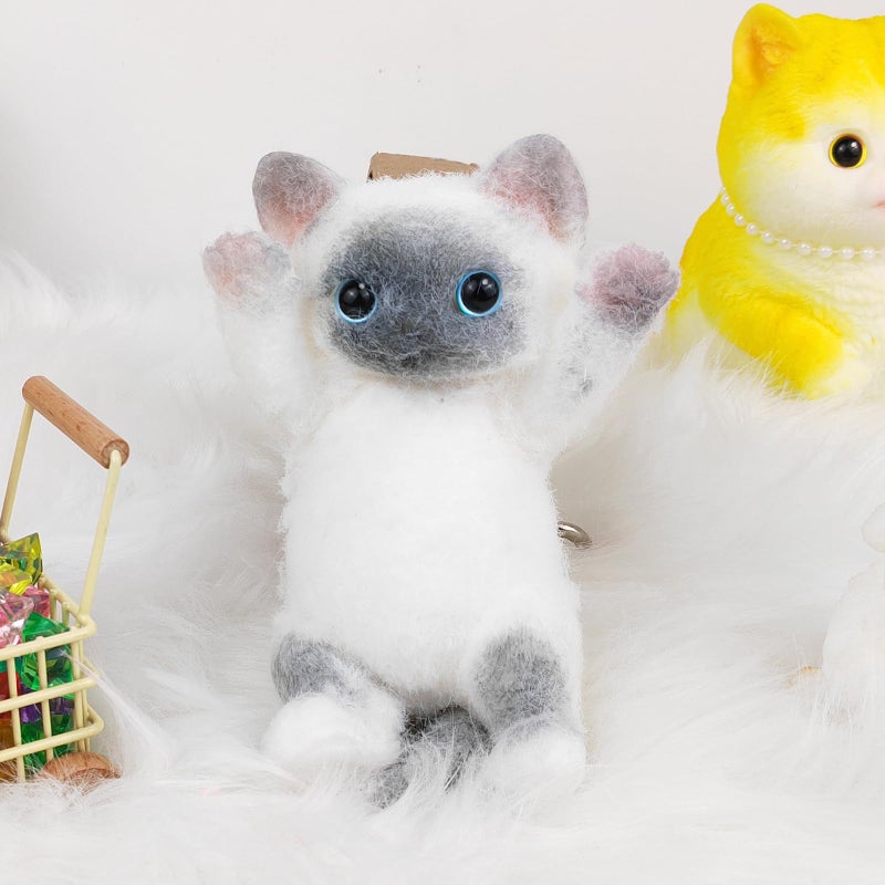 QOUXZ Big Hand Painted Cat Squishy Toysï¼ŒLarge Cute Ultra Soft Kitty Squeeze Fidget Toys for Stress Relief ,Kawaii Squishies Sticky Animal Toys for Adults Kids,Decompression Sensory Balls Toys for Autism - Image 5
