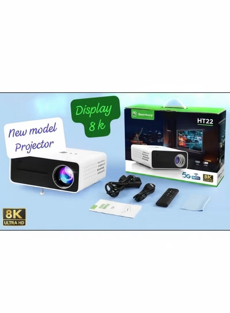 Smartbarry HT22 8K Display Projector – Portable Smart Android 12, WiFi & Bluetooth, Home & Outdoor Cinema, HDMI & USB, Compatible with iOS, Android, Windows Devices - Image 3