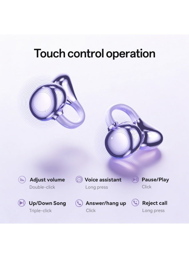 caijin Clip-on Open-ear Bluetooth Headphones, Wireless Sport Earphones, 40H Battery Life 29.5° Ergonomic Earbuds, Lightweight Audífonos for  Running Outdoor - Image 5
